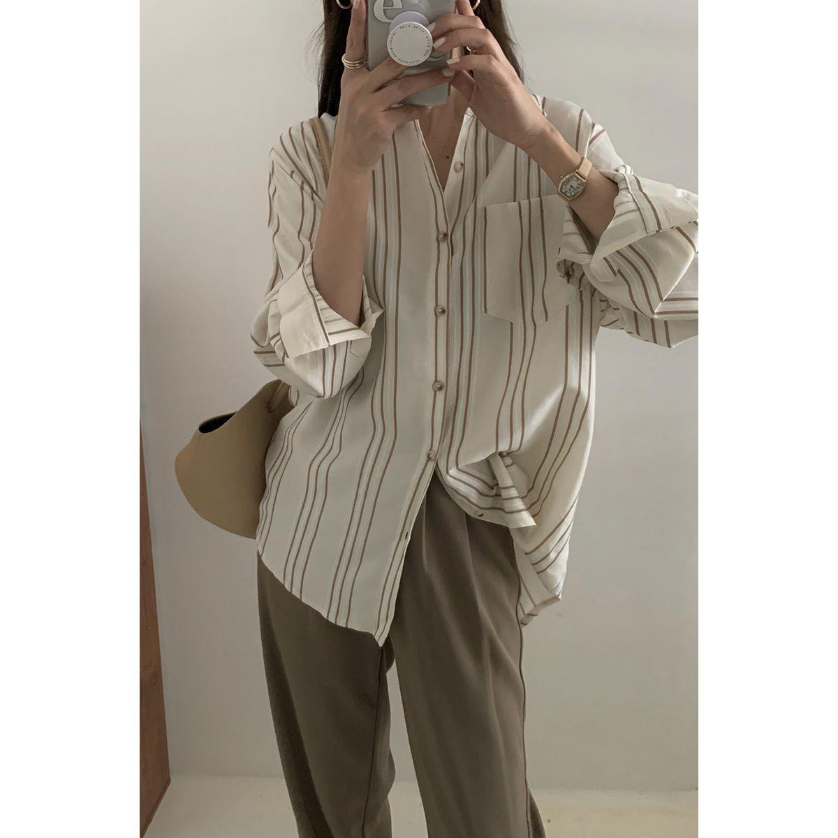 Women's Korean-style Gradient Striped Shirt