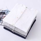 Stand Collar Double-layer Yarn Long Sleeve Blouse Loose