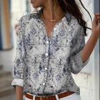 Fashion Casual Shirt Digital Printing Lapel Long Sleeve Shirt