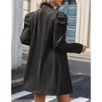 Double Breasted Suede Suit Waist-tight Commuting Elegant Large Coat
